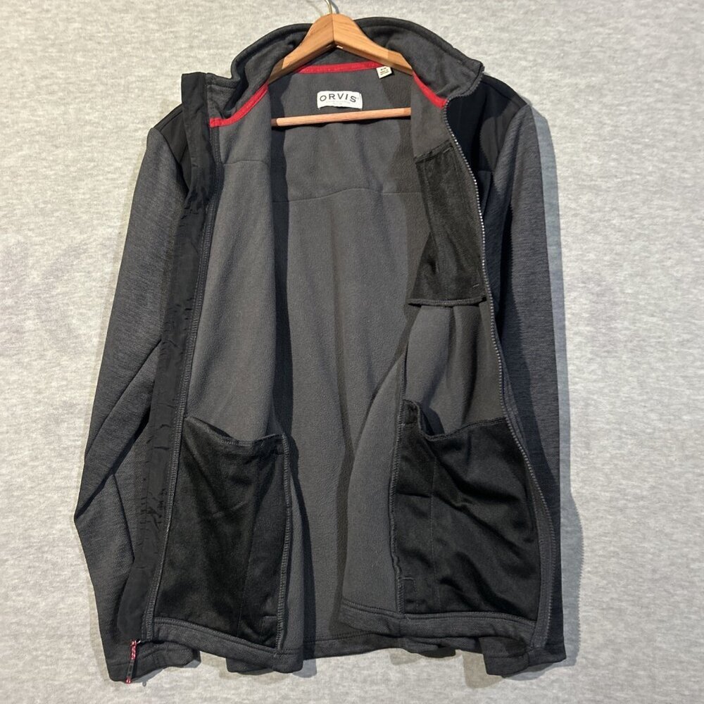 Orvis Classic Collection Fleece Lined Jacket Black/Gray Full Zip. Size: Medium - Picture 4 of 6